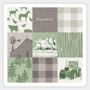 Farmin Patchwork- Green And brown Sticker